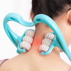 Handheld Neck Massager Roller for Pain Relief - 6 Balls Trigger Point Massager