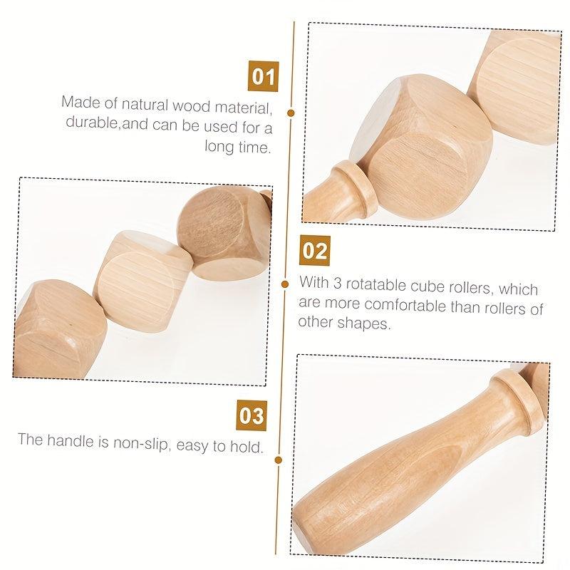 3pcs Wood Massage Tools Kit Handheld Trigger Point Stick Massager