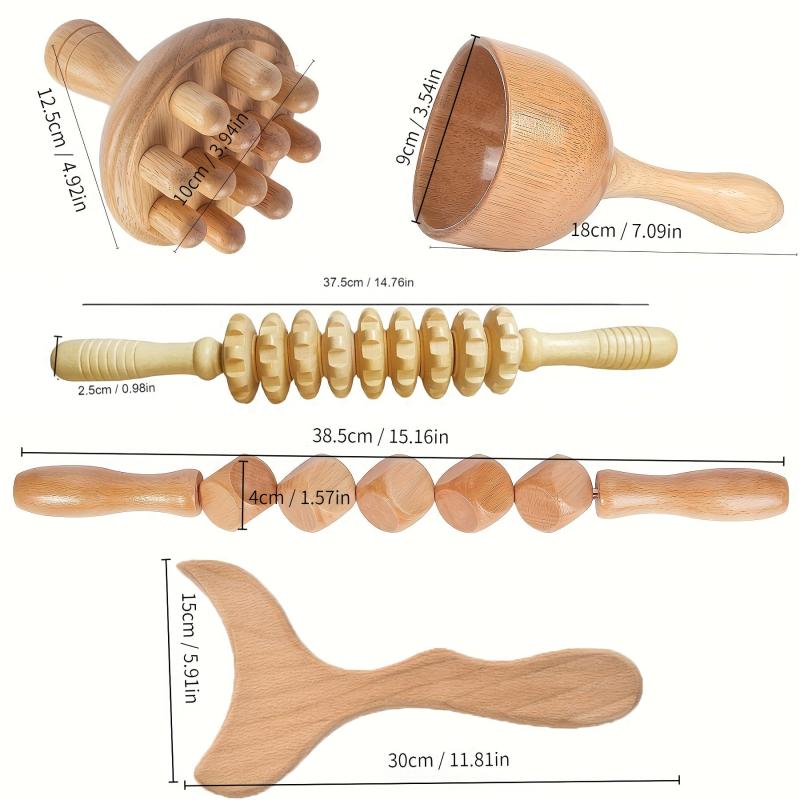 5pcs Set Wood Massage Tools for Muscle Massage