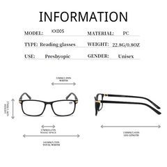Square Frame Small Lens Nose Lens Reading Glasses
