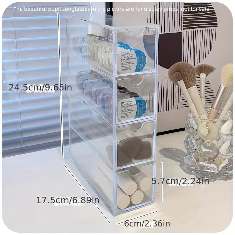 Transparent Glasses Case Drawer Dust-proof Box Lens Case