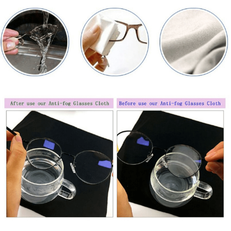 5pcs Reusable Anti Fog Lens Cleaning Cloths for Glasses Screens Mirrors