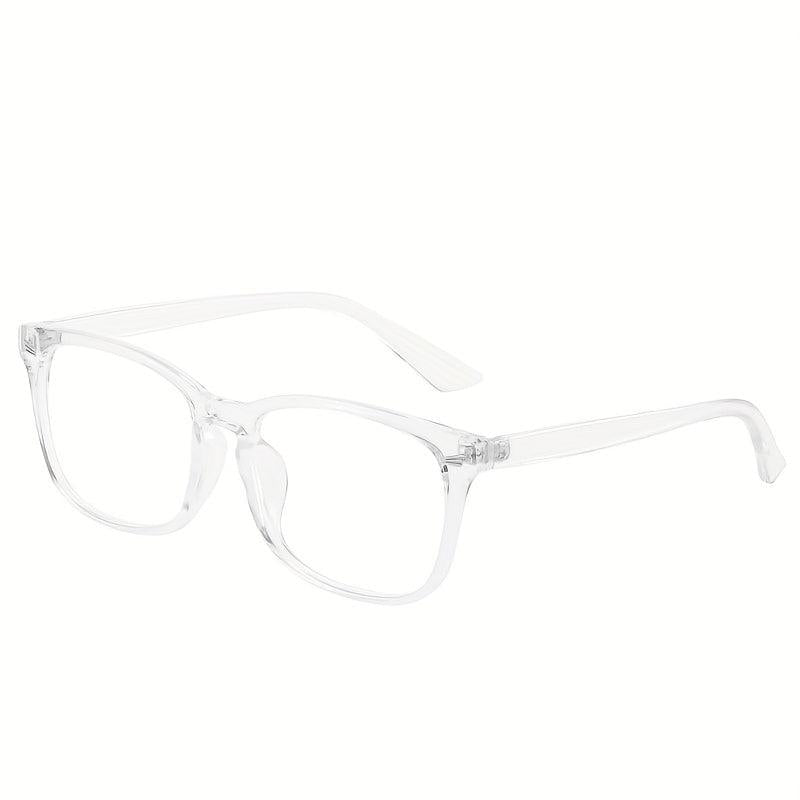 Clear Lens Glasses Square Frame Metal Decorative Glasses