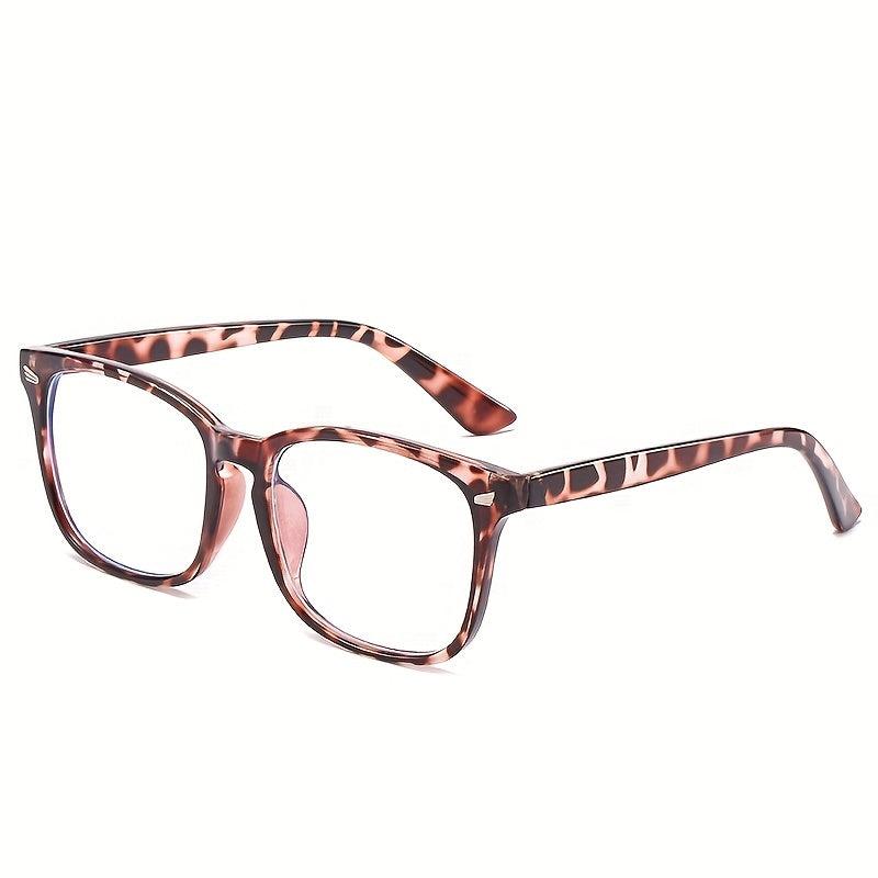 Clear Lens Glasses Square Frame Metal Decorative Glasses