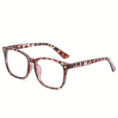 Clear Lens Glasses Square Frame Metal Decorative Glasses