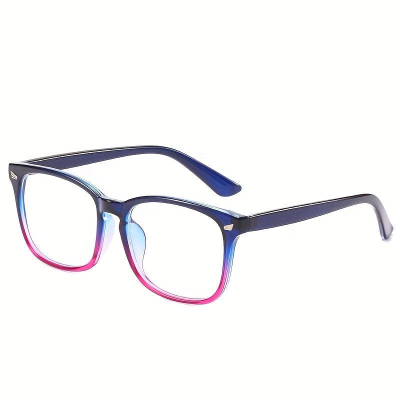 Clear Lens Glasses Square Frame Metal Decorative Glasses