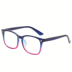Clear Lens Glasses Square Frame Metal Decorative Glasses