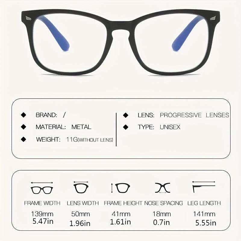 Clear Lens Glasses Square Frame Metal Decorative Glasses