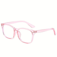 Clear Lens Glasses Square Frame Metal Decorative Glasses