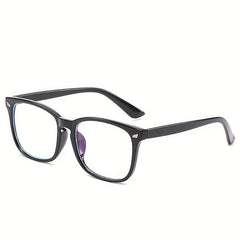 Clear Lens Glasses Square Frame Metal Decorative Glasses