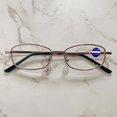 Metal Round Frame Reading Glasses Light Blocking Lens Unisex