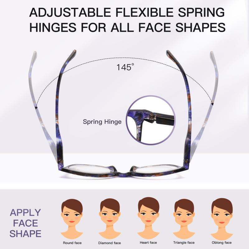 1 Pc Spring Hinge Stylish Reader Glasses For Men And Women