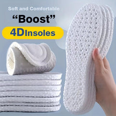 High Elastic 4D Unisex Sport Insoles - Shock Absorbing, Comfortable, Breathable