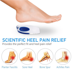 Soft Silicone Gel Heel Insoles Foot Care For Heel Spurs Massager Shoe Pads