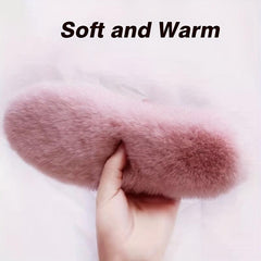 Fluffy Self Heated Thermal Insoles Thicken Rabbit Fur Soft & Comfy Sport Insoles