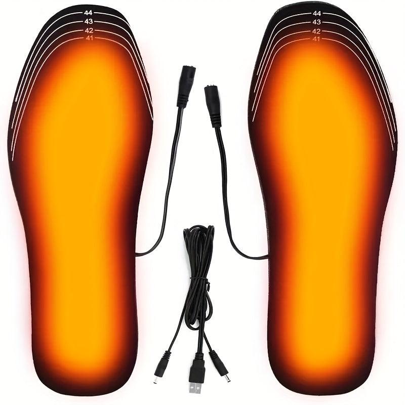 Heated Insoles USB Rechargeable Foot Warmers for Men Women Winter Skiing Fishing