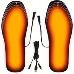 Heated Insoles USB Rechargeable Foot Warmers for Men Women Winter Skiing Fishing