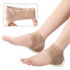 Gel Silicone Heel Protector Sleeve Heel Pads Plantar Fasciitis Support Socks