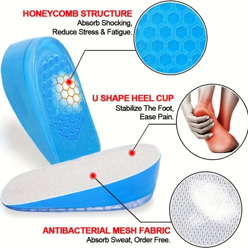 Gel Height Increase Insoles Heel Cushion Pads Height Lift Shoes Inserts