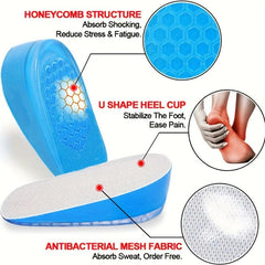 Gel Height Increase Insoles Heel Cushion Pads Height Lift Shoes Inserts