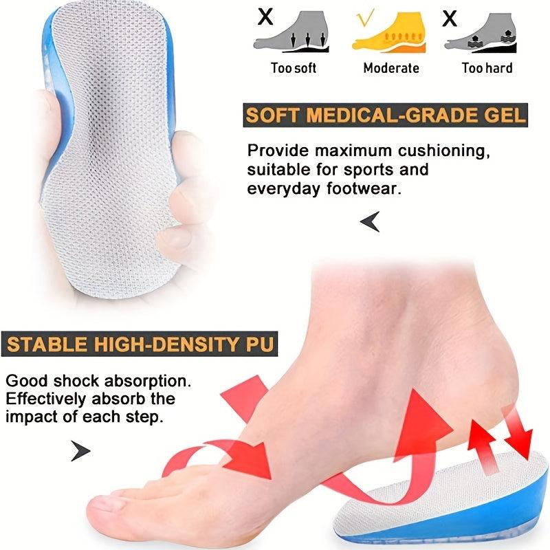 Gel Height Increase Insoles Heel Cushion Pads Height Lift Shoes Inserts