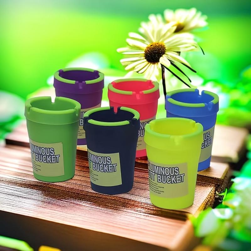 Portable Car Ashtray Luminous Large Capacity Ashtray for Home Hotel Office