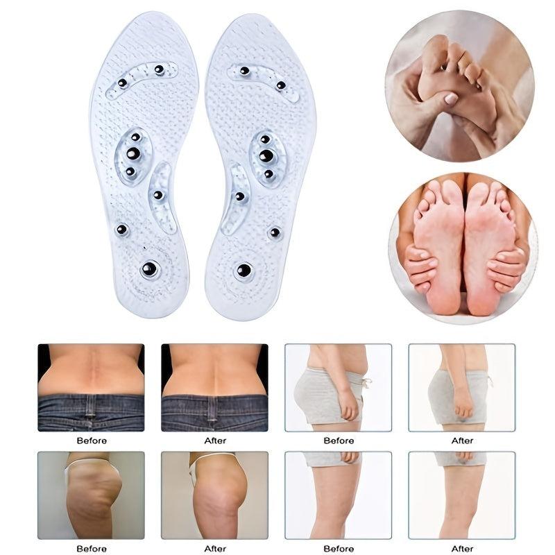 Acupressure Magnetic Massage Insoles Men Women Foot Massager Shoe Pad