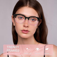 4Pack Reading Glasses Light Blocking Square Computer Readers For Women & Men