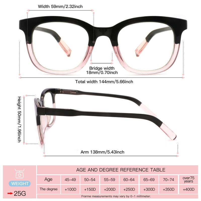 4Pack Reading Glasses Light Blocking Square Computer Readers For Women & Men