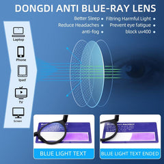 Retro Light Blocking Reading Glasses UV Filter Computer Eyeglasses Round Shape