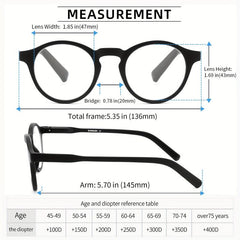 Retro Light Blocking Reading Glasses UV Filter Computer Eyeglasses Round Shape
