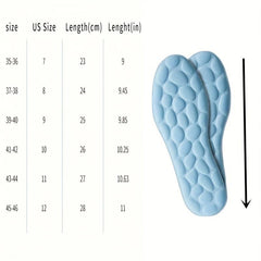 1pair 4D Shock Absorption Flexible Insole Memory Foam Insole Pad