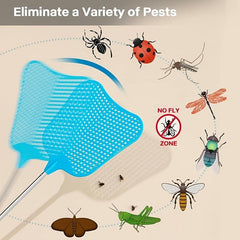 Retractable Stainless Steel Fly Swatter TPR Handle Manual Mosquito Repellent