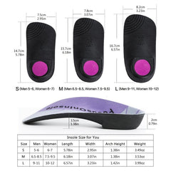 High Arch Support Orthotic Insoles for Flat Feet & Over Pronation