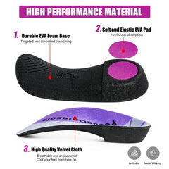 High Arch Support Orthotic Insoles for Flat Feet & Over Pronation