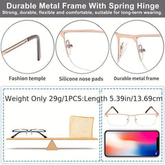 Light Blocking Reading Glasses for Men and Women - Metal Frame