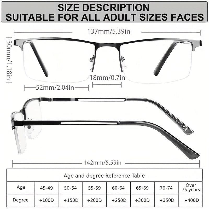 Light Blocking Reading Glasses for Men and Women - Metal Frame