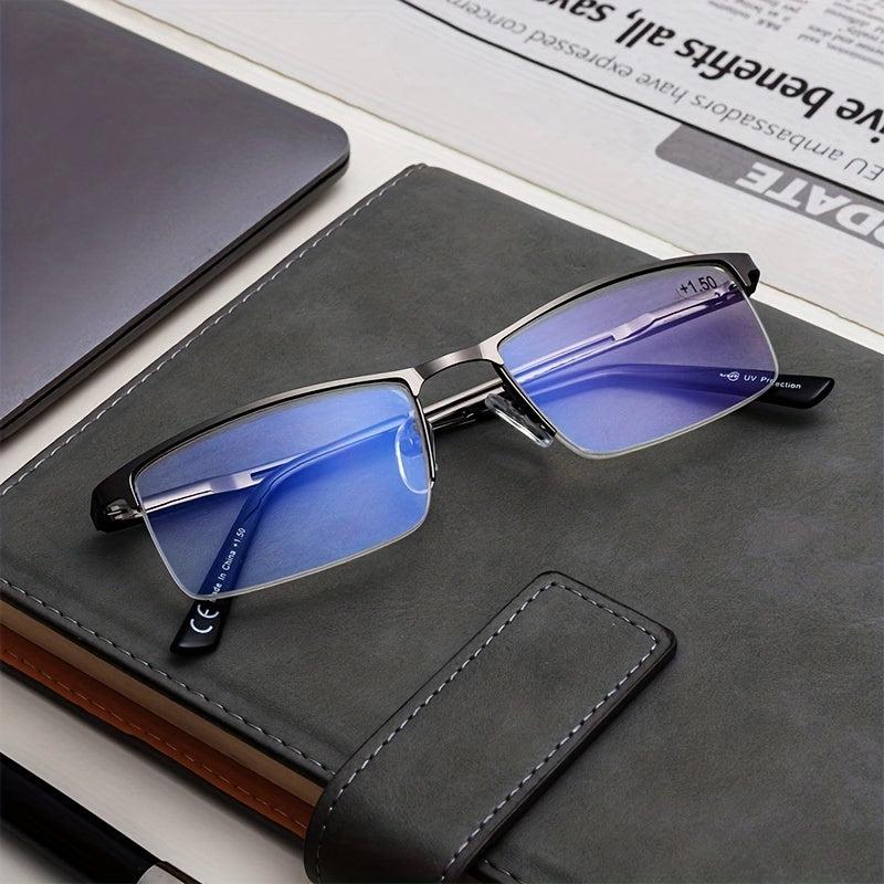 Light Blocking Reading Glasses for Men and Women - Metal Frame