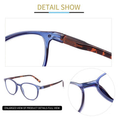 4Pack Round Frame Reader Glasses Light Blocking Spring Hinge Vintage Eyeglasses