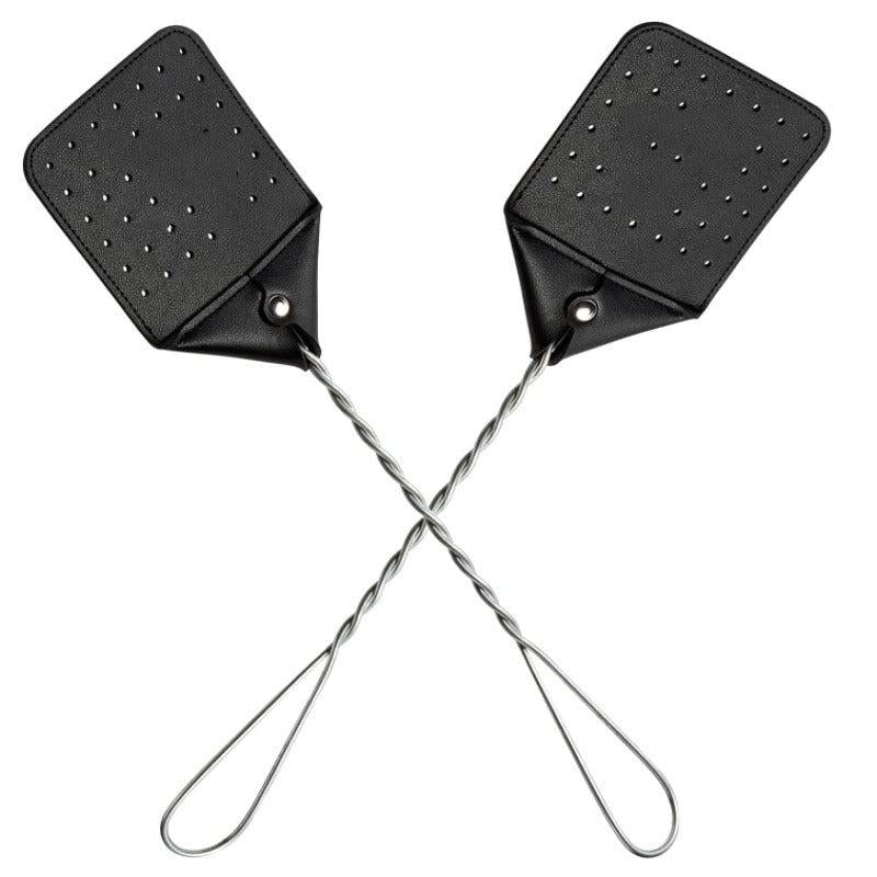 Sturdy Leather Fly Swatter Heavy Duty Fly Swatter Metal Handle