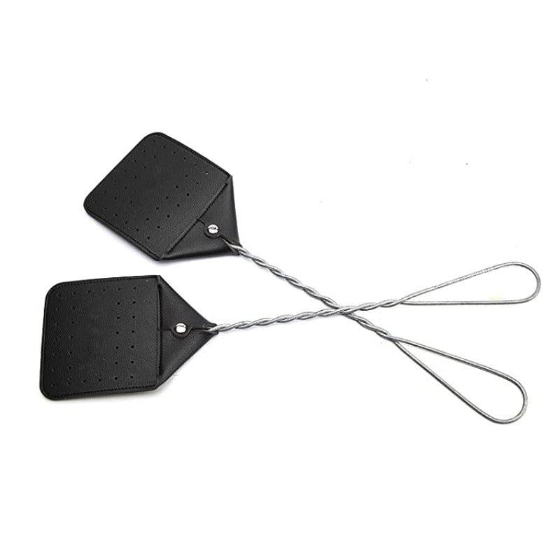 Sturdy Leather Fly Swatter Heavy Duty Fly Swatter Metal Handle