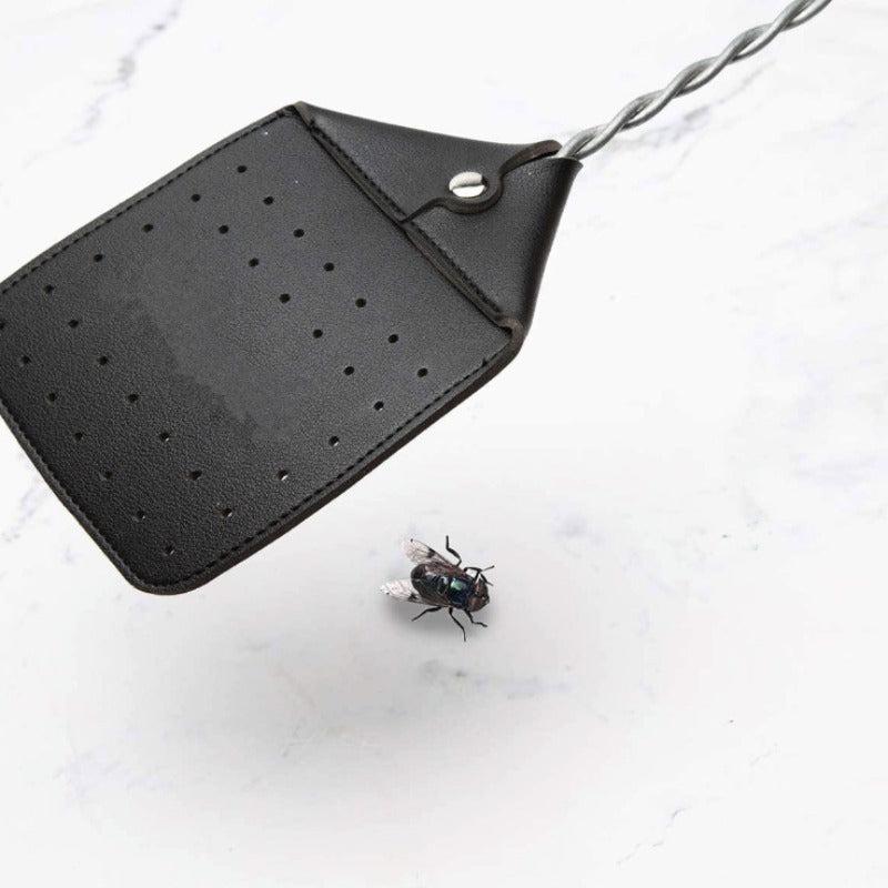 Sturdy Leather Fly Swatter Heavy Duty Fly Swatter Metal Handle