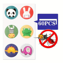 60pcs Mosquito Repellent Patch Stickers - Animal-Inspired Protection