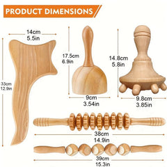 Wood Massage Tools For Body Shaping 3 in 1 Lymphatic Drainage Massager Set