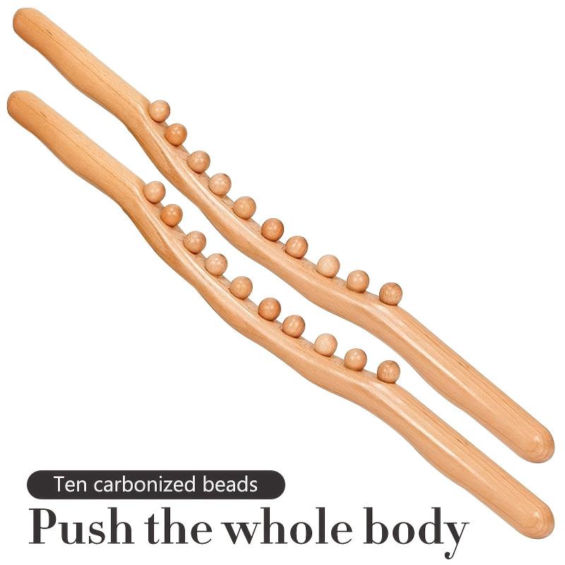 2pcs 10 Beads Muscle Stick Body Massage Sticks Tools for Muscle Recovery