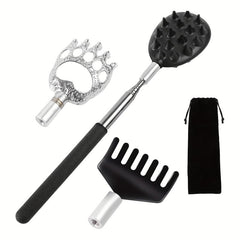 3pcs Telescopic Back Scratcher with 3 Detachable Heads