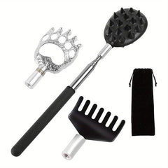 3pcs Telescopic Back Scratcher with 3 Detachable Heads