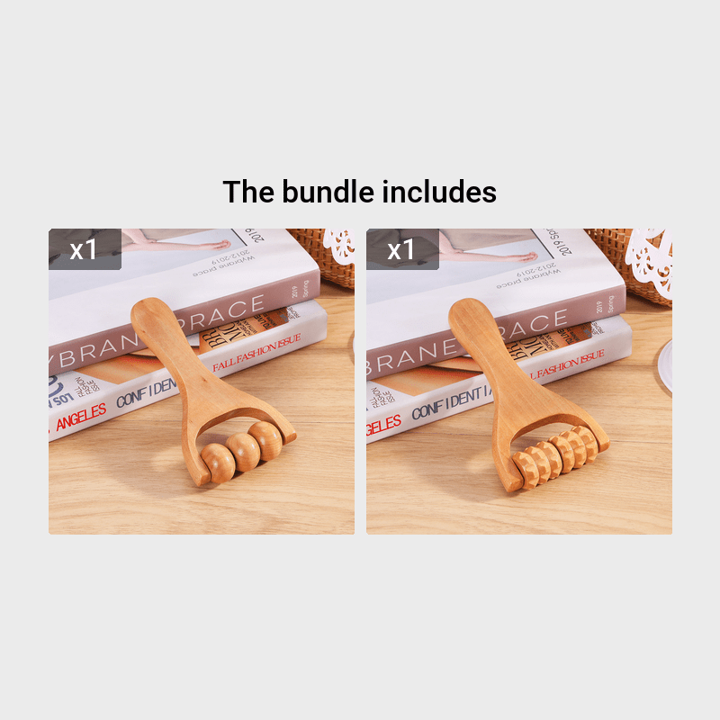 Wooden Roller Massager Neck Shoulder Leg Hand Massage Tool