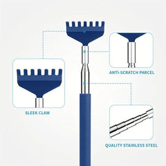 Stainless Steel Telescopic Back Scratcher Soft Rubber Handle