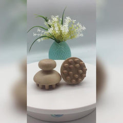 Wood Mushroom Shape Manual Massager Full Body Use